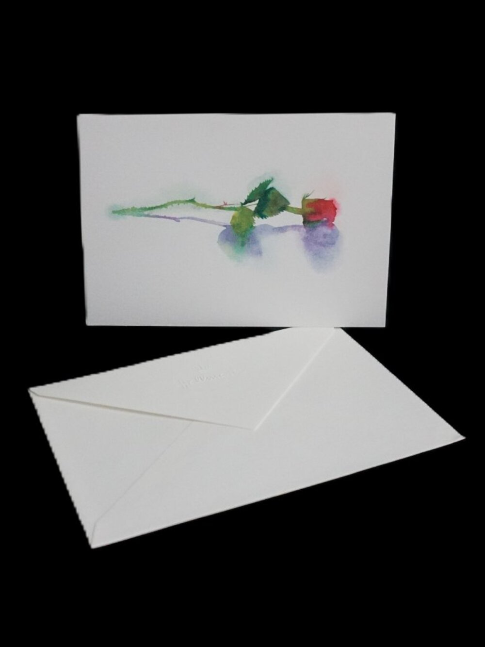 Vintage Hallmark Impromptu Watercolor Rose …Forever and Ever Note Greeting Card